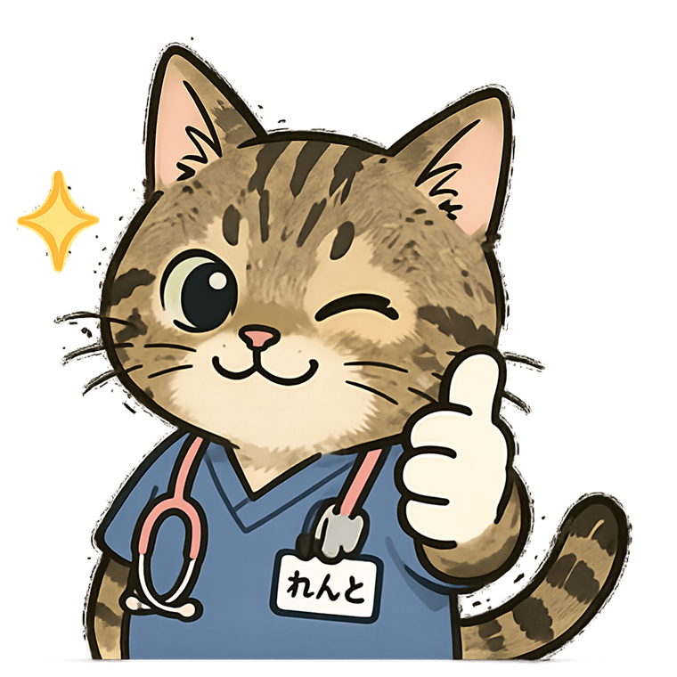 イメージキャラクター「れんと」がウインクして親指を立てているイラスト